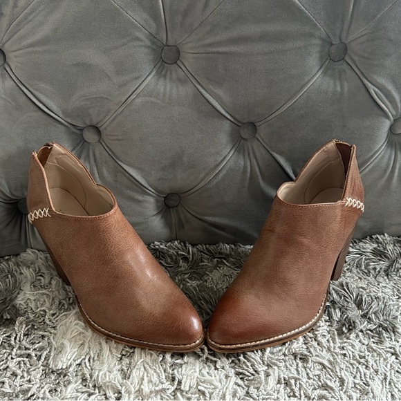 SOLD - Leather Booties - brown/cognac in color - Picture 7 of 7